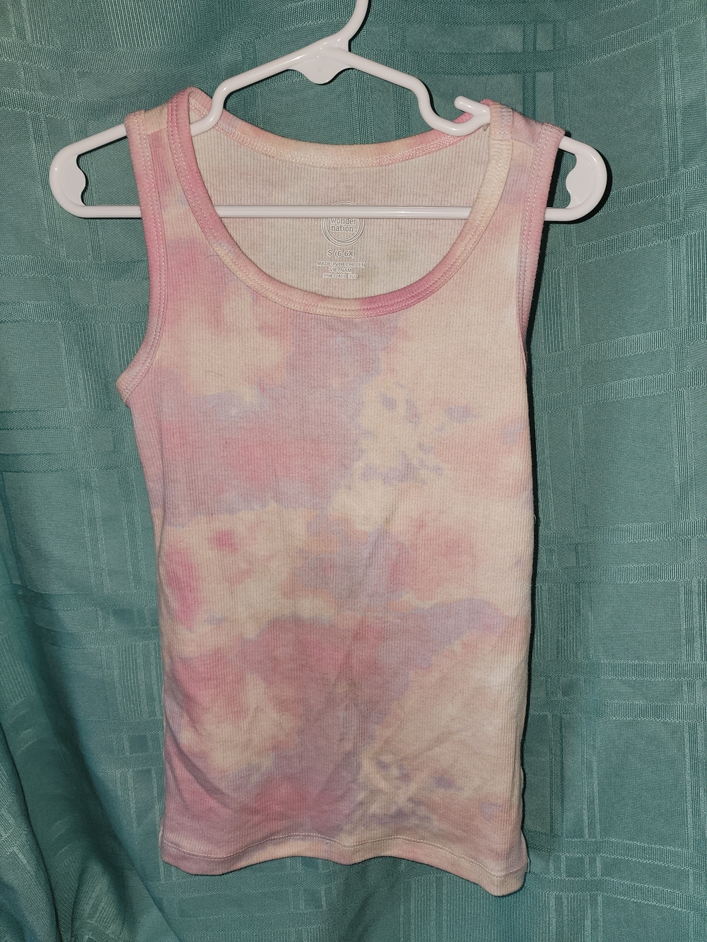 Tie-Dye Ribbed Tank Top - Pink and Purple Little Girls S 6-6x